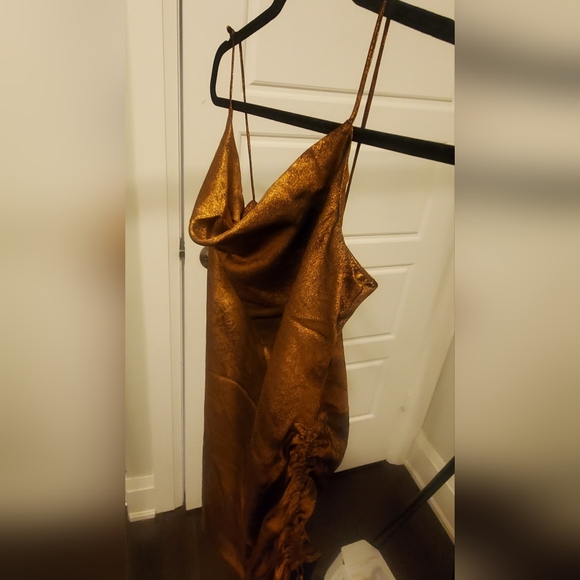 Copper Effect Mini Dress - Picture 5 of 6